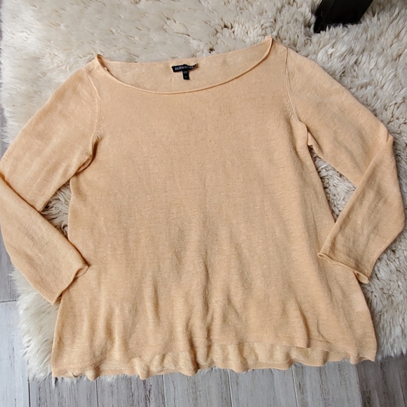 Eileen Fisher Raw Edge Lightweight Slouchy Sweater - Picture 3 of 7